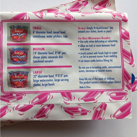 NWT Vintage Saran Quick Covers Medium 7 count - Picture 4 of 4